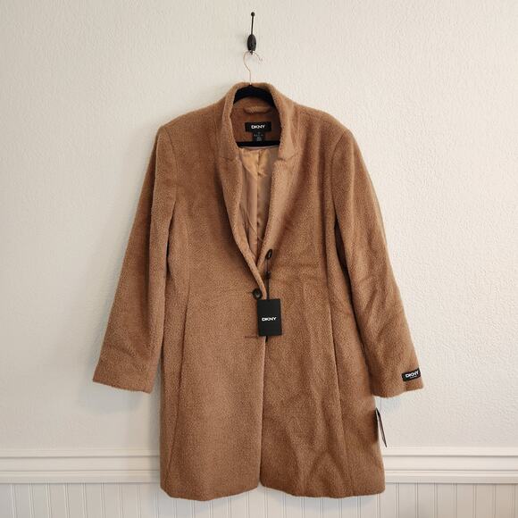 DKNY Women's Size 18 Single‎ Breasted Walker Wool Coat NWT Retail $500 NWT - Picture 1 of 5